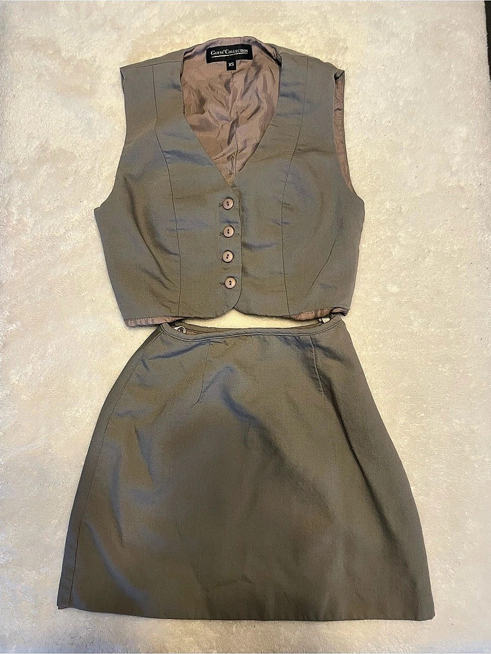 Guess Collection Wool Skirt Set Gray XS